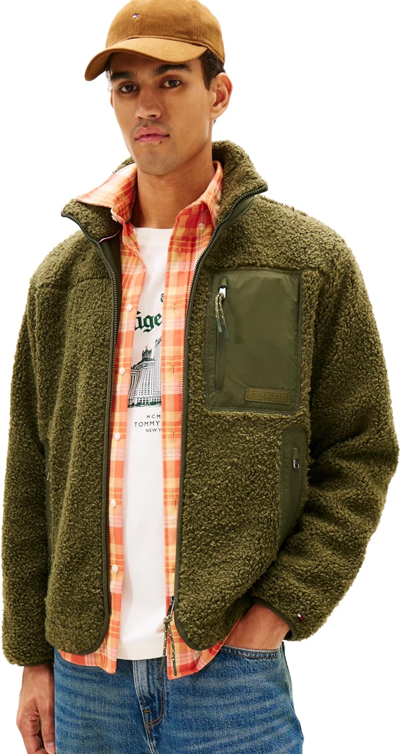 

Мужская флисовая кофта Tommy Hilfiger Teddy на молнии с карманами, Huntsman Green