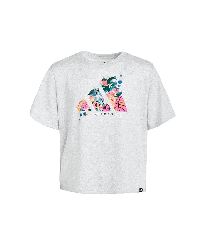 Футболка с принтом Graphic Heather Tee Adidas Kids, Light Grey Heather