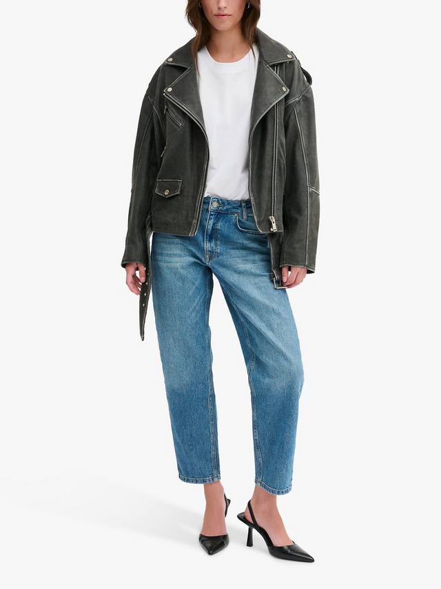 

Байкерская кожаная куртка в стиле ретро gilo MY ESSENTIAL WARDROBE, цвет Medium Grey