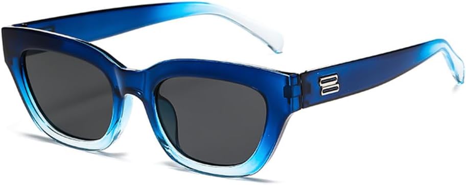 

Женские модные солнцезащитные очки LVTFCO в винтажном стиле «кошачий глаз», классические винтажные солнцезащитные очки для женщин с защитой от УФ-излучения UV400, Gradient Blue