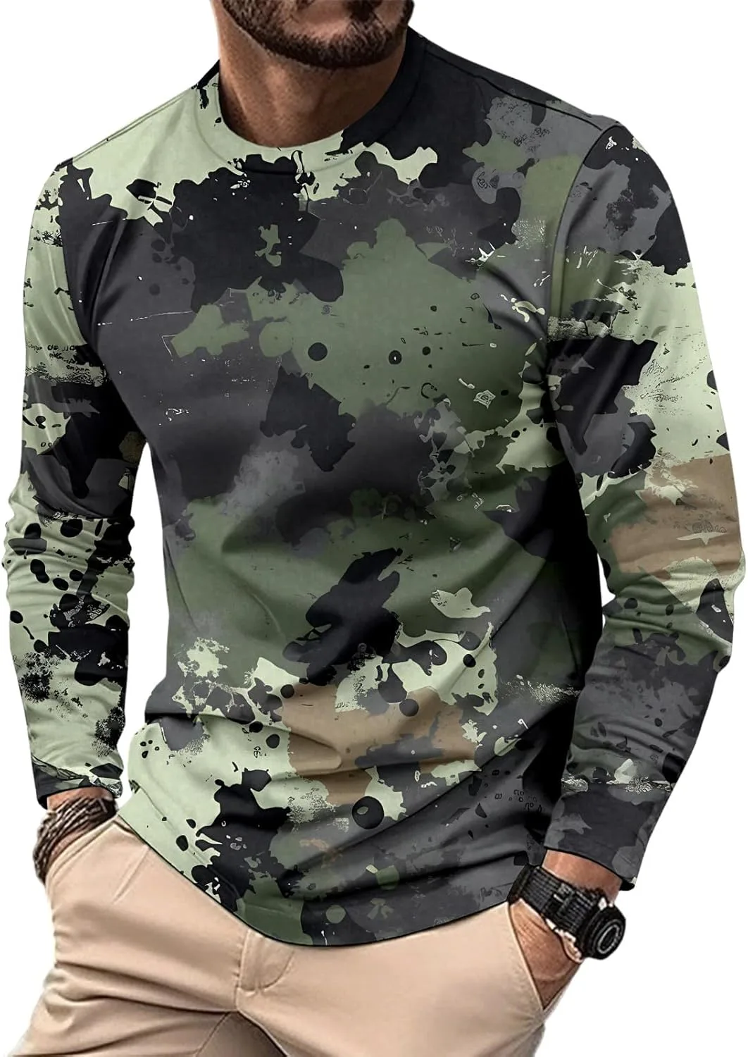 Футболка с длинным рукавом Camouflage Crewneck
