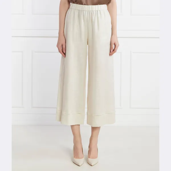 

Льняные брюки свободного покроя Max Mara, бежевый