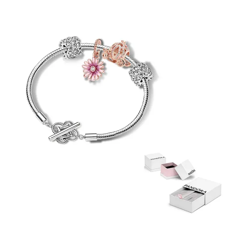 

Pandora Браслет Moments с застежкой Barrel и цепочкой Snake в цвете Silver