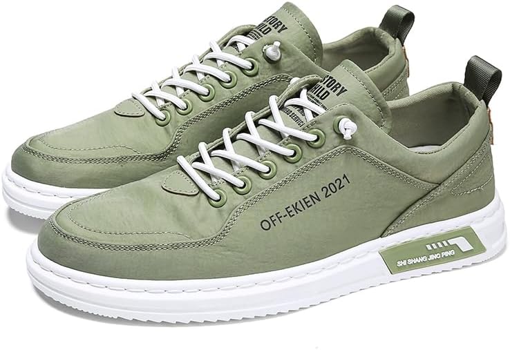 

Мужские замшевые повседневные туфли с круглым носком и шнуровкой, легкие, с нескользящей подошвой, низкие модные кроссовки, подходящие для повседневной носки и прогулок Igzbibg, зеленый