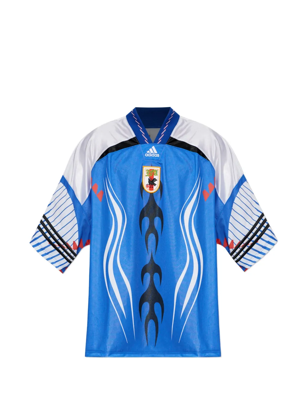 

Футболка с графическим принтом и V-образным вырезом Adidas, синий