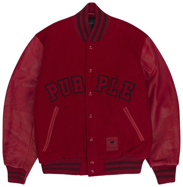 

Куртка PURPLE BRAND Varsity Logo Melton Bomber Jacket 'Red', красный