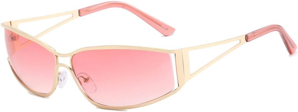 

Солнцезащитные очки для женщин и мужчин, большие, с градиентным рассеиванием, солнцезащитные очки в стиле стимпанк, солнцезащитные очки с зеркальными линзами HYYZZC, Golden Double Pink