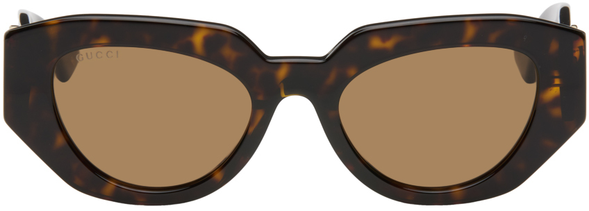 

Коричневые солнцезащитные очки «кошачий глаз» Gucci, Havana