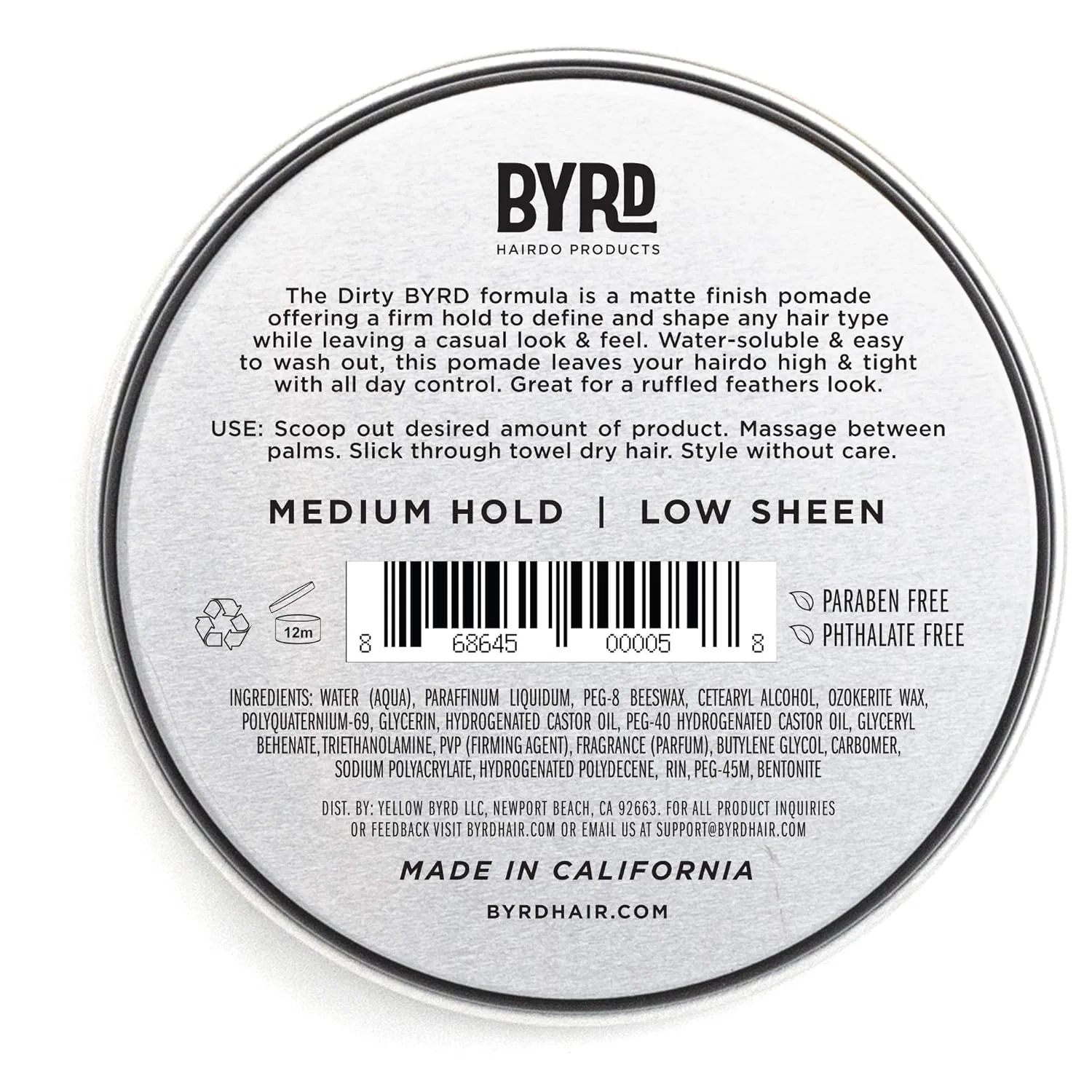 Матовая помада для волос The Matte Pomade от BYRD Hairdo Products, 70 мл Byrd Hairdo Products — фото 2