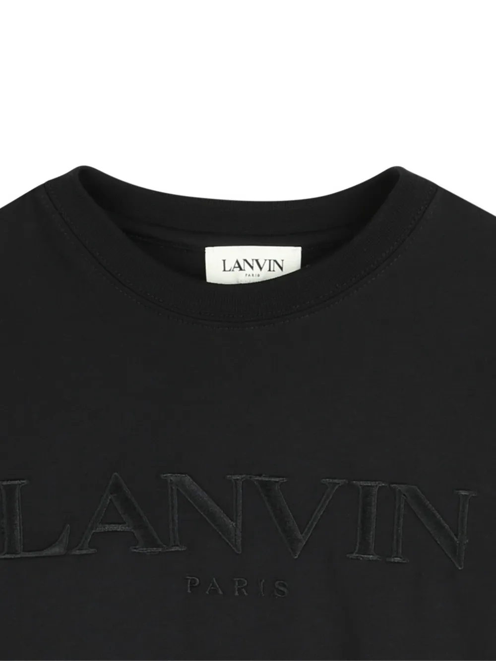 Футболка с вышитым логотипом Lanvin Enfant, черный — фото 3
