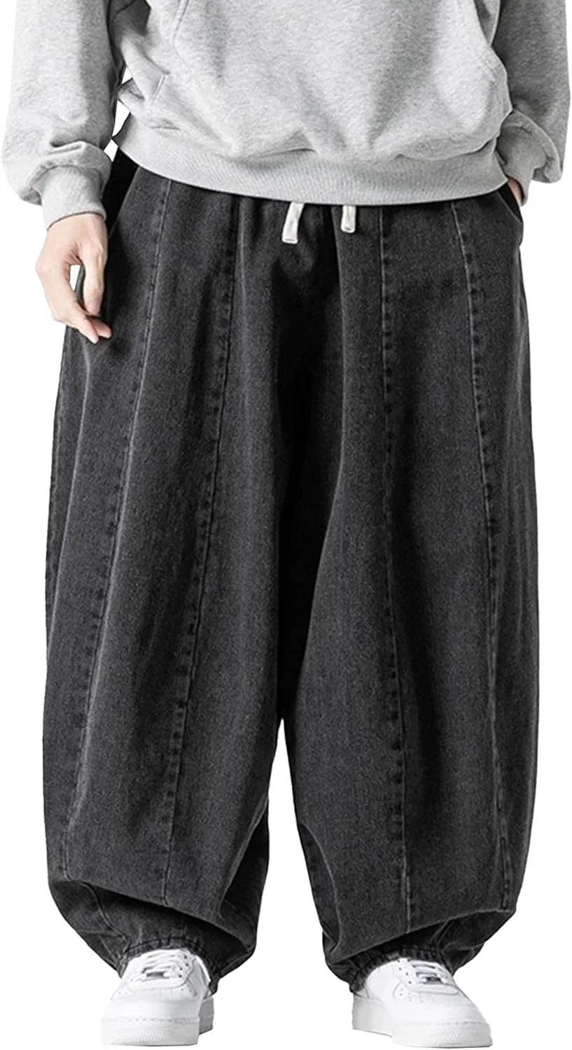 Джинсы свободные, карго, Black