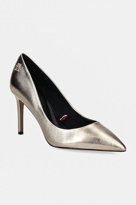 Кожаные туфли-лодочки PARTY POINTED METALLIC PUMP Tommy Hilfiger, золотой