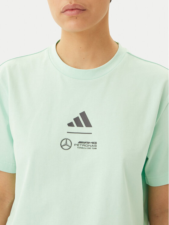 Свободная футболка Mercedes - AMG Petronas Formula One Team Premium JY3077 Adidas, зеленый — фото 4