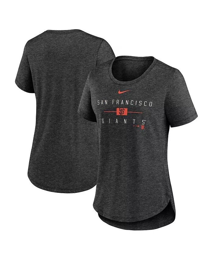 

Черная женская футболка Nike San Francisco Giants Knockout Team Stack Tri-Blend Nike Heather Black Fanatics, черный