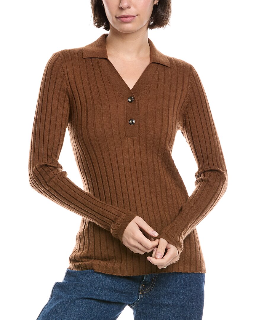 

Кашемировый свитер поло THE CASHMERE PROJECT, коричневый