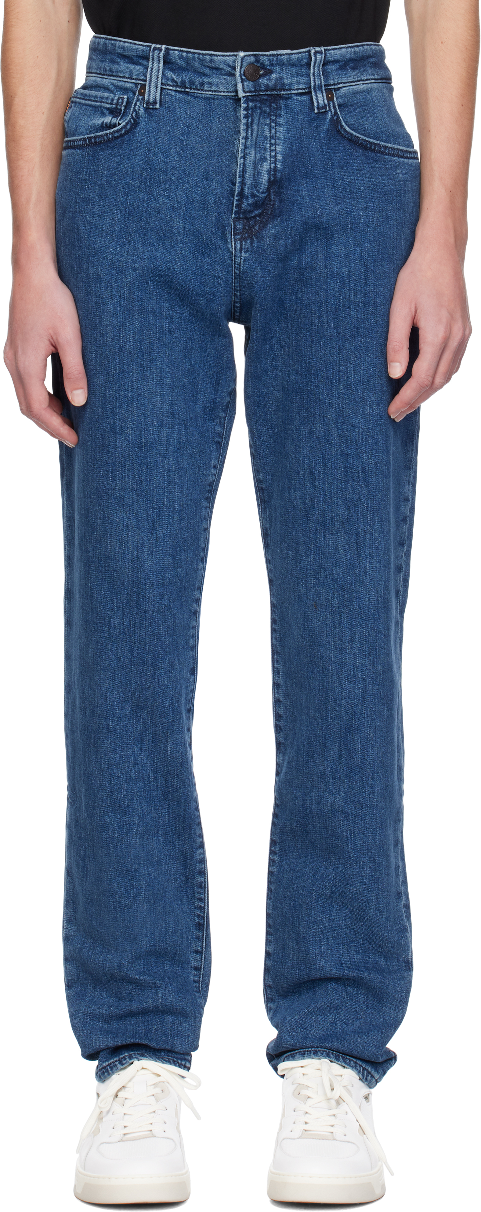

Синие выцветшие джинсы BOSS, Medium blue