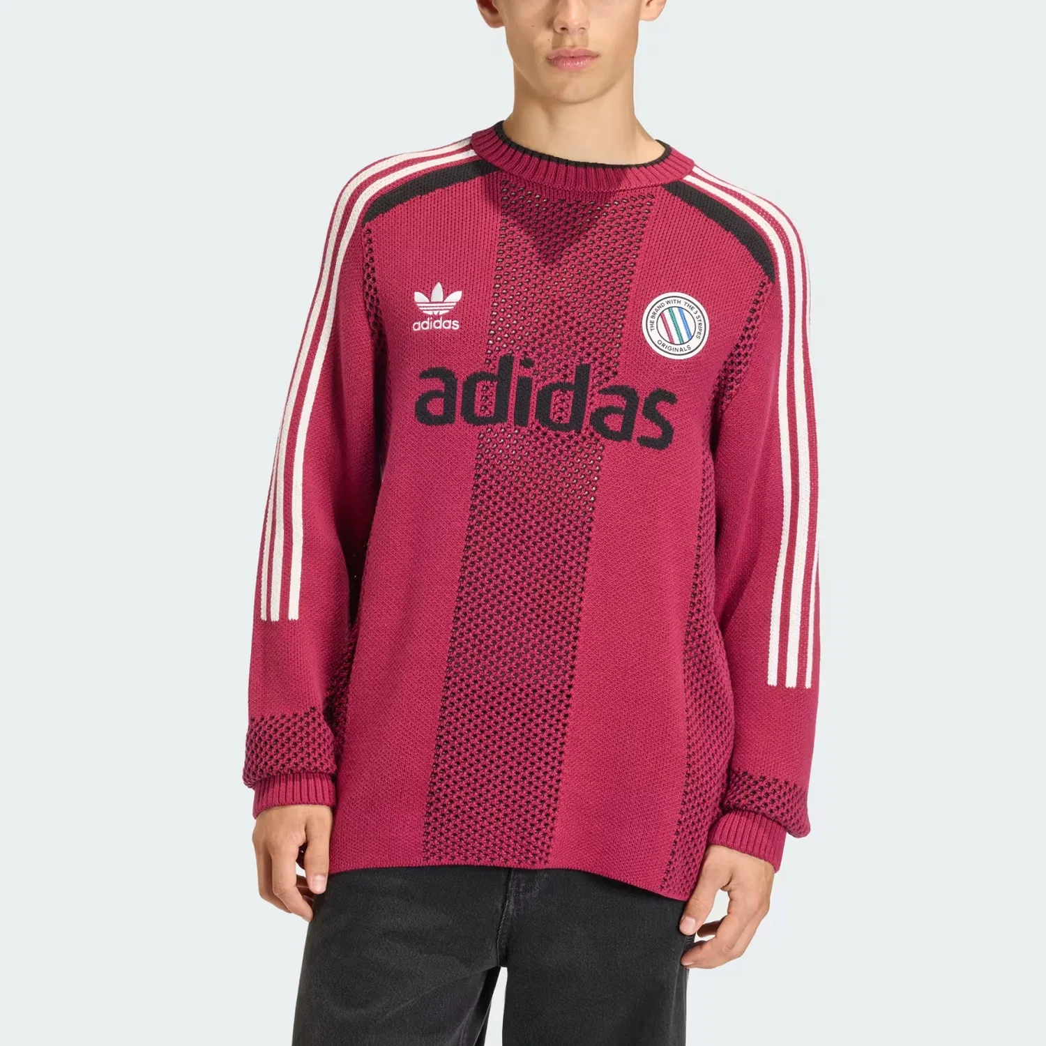Футболка с логотипом Adidas Originals Adicolor Blokecore бордовая — фото 3
