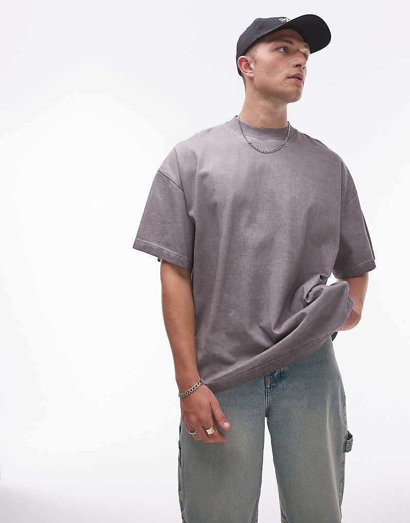 

Серая футболка Topman свободного кроя и заниженной линией плеч