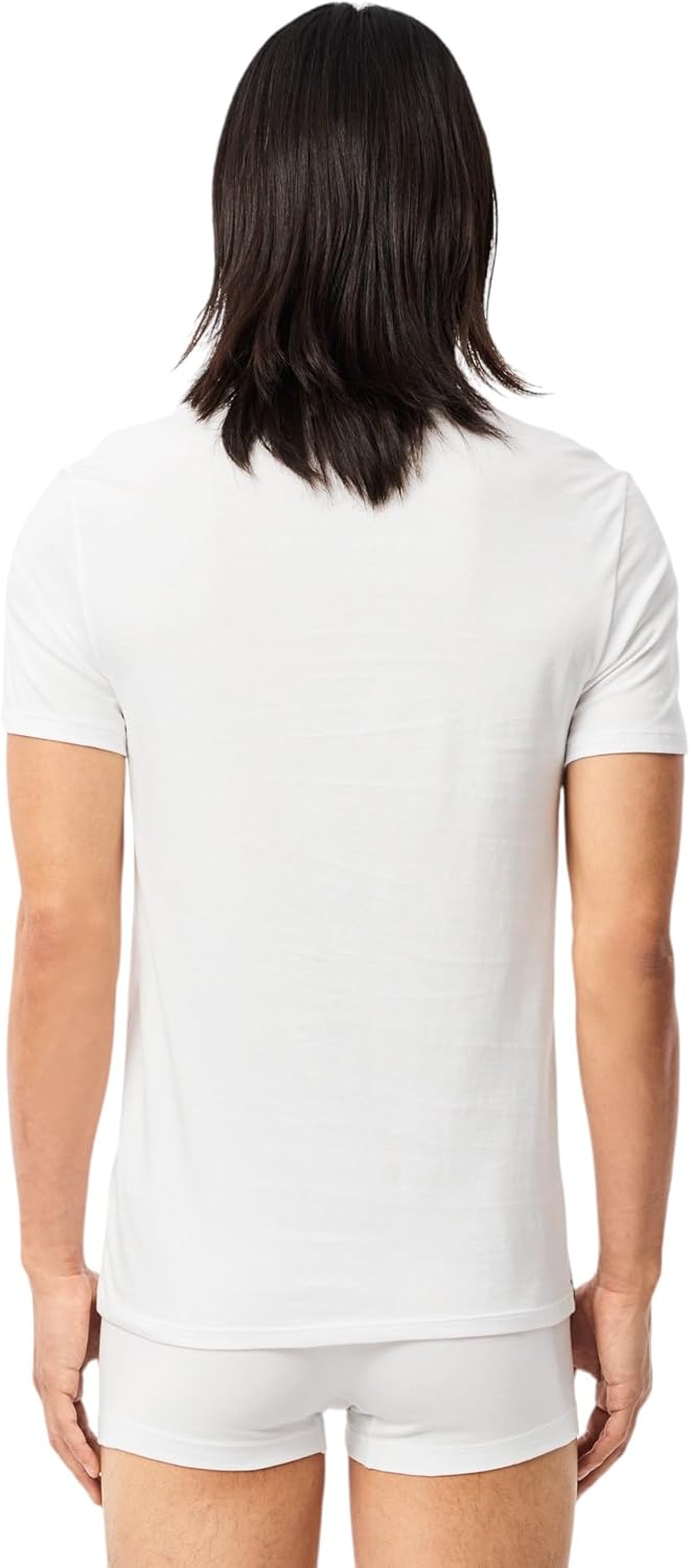 Мужская майка Lacoste Slim Fit, 100% хлопок, 3 шт, White — фото 3