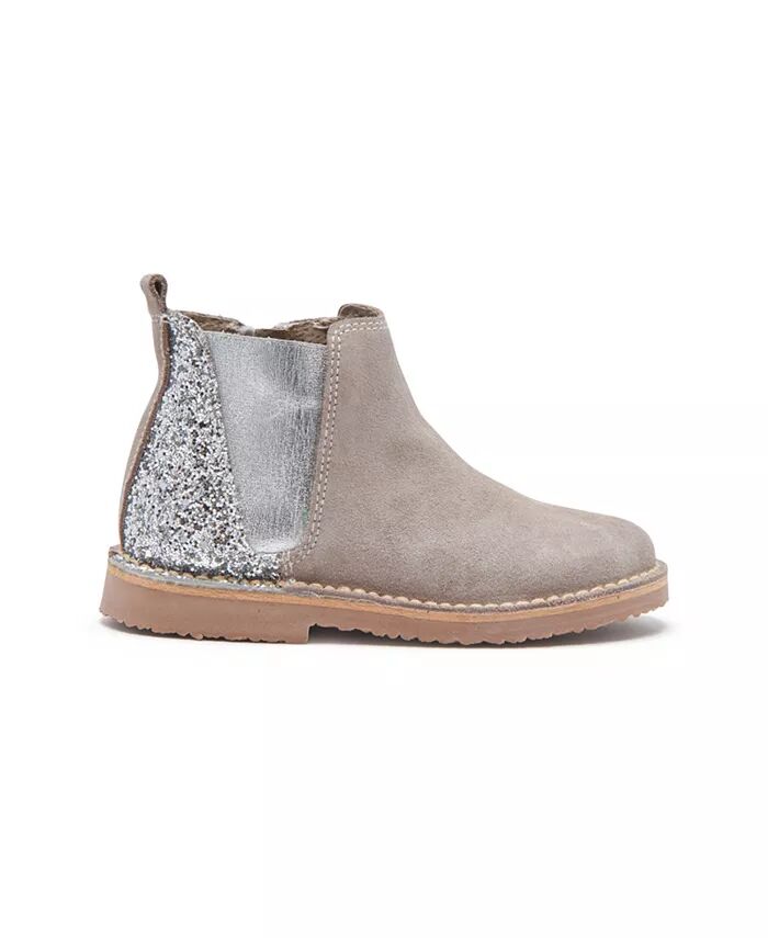 

Ботинки челси из замши и блесток для девочек в цвете Taupe Childrenchic