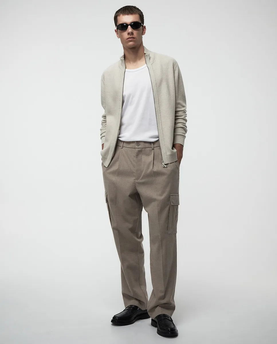 

Куртка с застежкой на молнию и структурой Sfera, светло-бежевый