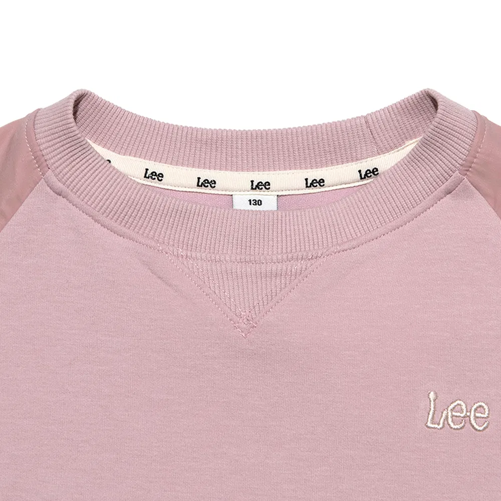 Детское платье прямого кроя с контрастной отделкой розового цвета от Lee Kids — фото 4