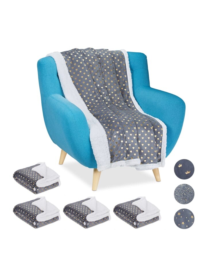 

Одеяло relaxdays 5x Kuschel, цвет grau/weiß