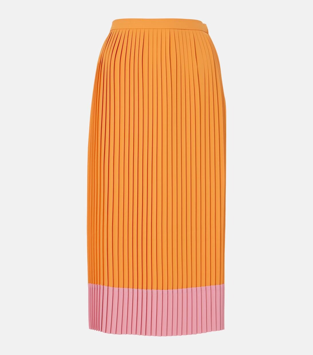 

Юбка миди в складку с цветными блоками Dries Van Noten, оранжевый