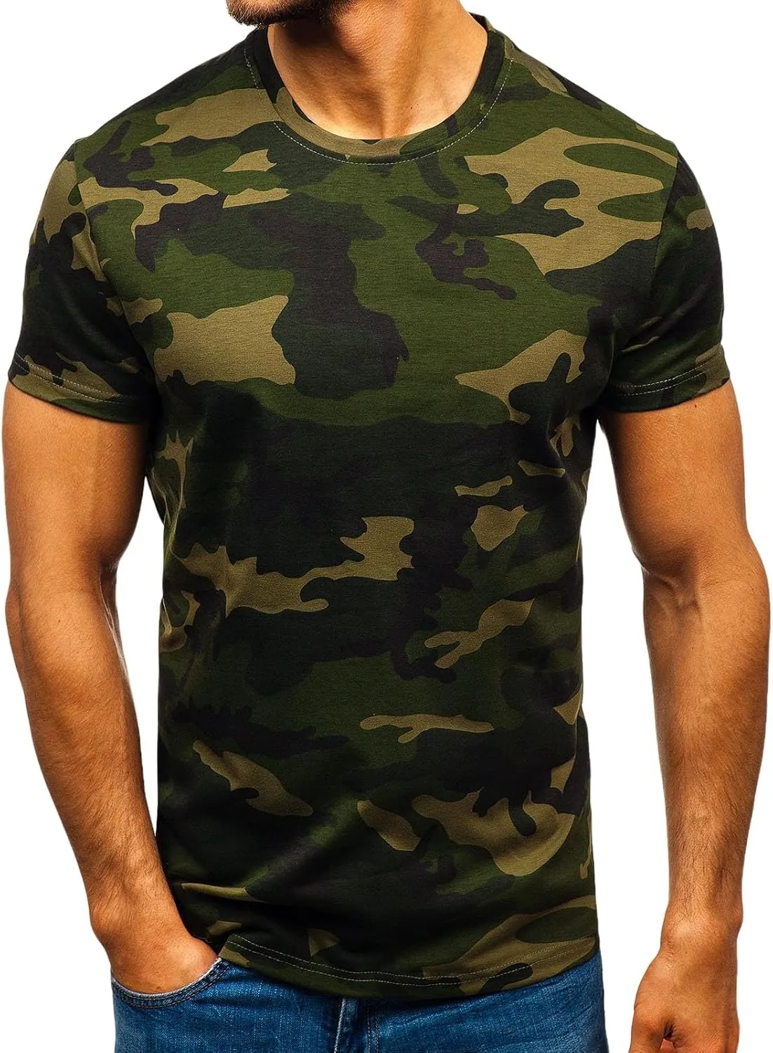 

Футболка Camo для мужчин, короткий рукав, Slim Fit ZWRXW