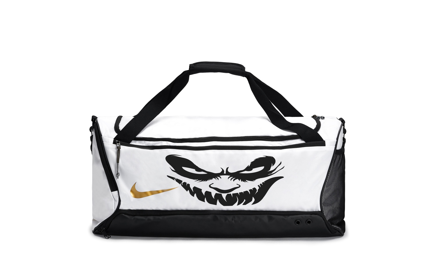

Nike Нейлоновая дорожная сумка для спортзала малого размера унисекс черно-белая, Fierce Ghost Face
