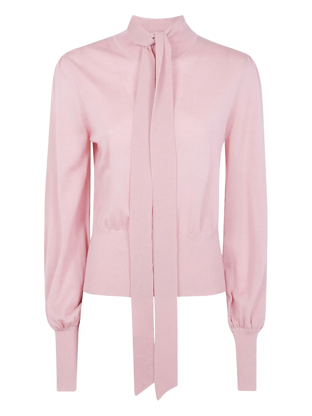 

Свитер с завязкой на шее и рукавами-буфами ZIMMERMANN, розовый