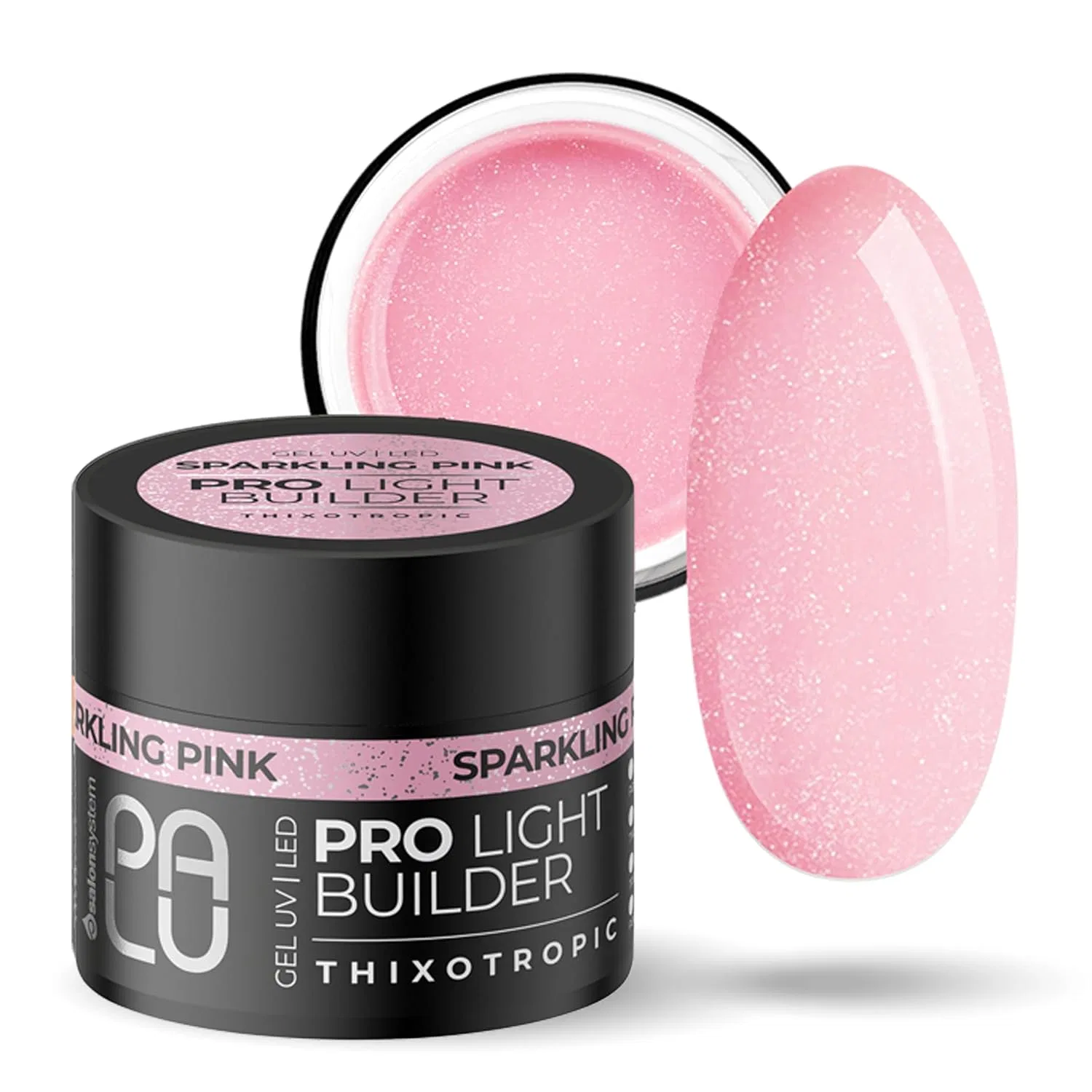 Гель-строитель для ногтей «Pro Light Builder Gel Sparkling Pink» 90 г от Palu Palu Salon System, Sparkling Pink