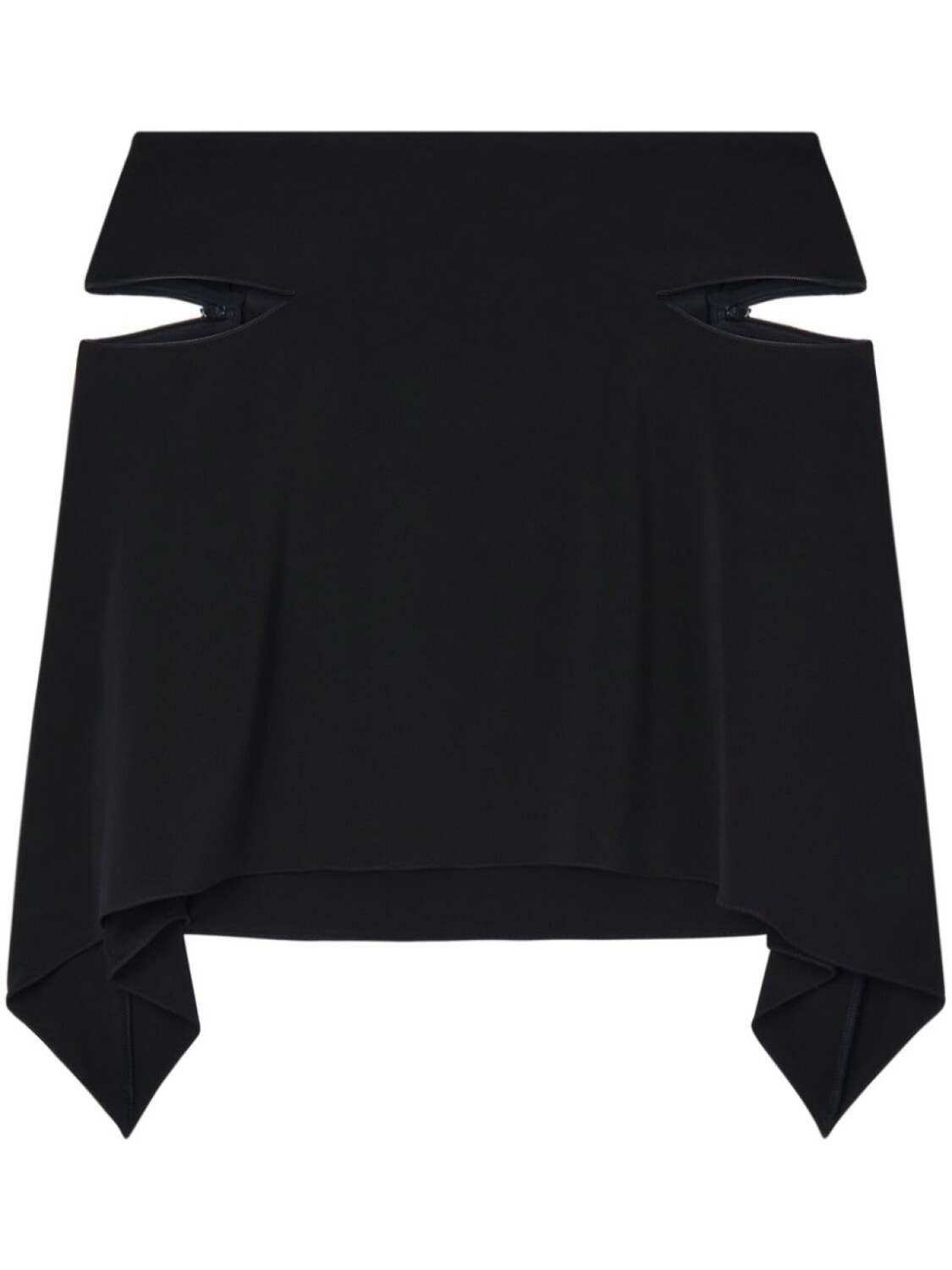

Courrèges юбка мини с вырезами и драпировкой, черный