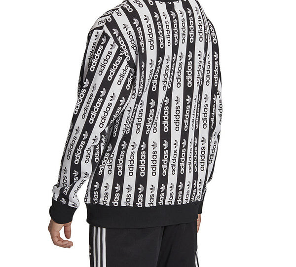 Толстовка adidas originals D Crew Colorblock Stripe Sports Black White, белый — фото 3