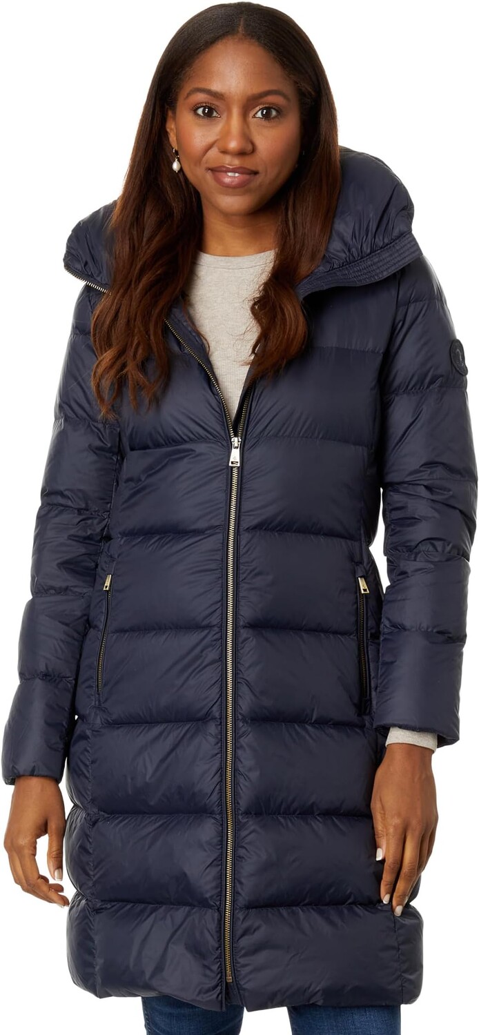 

Куртка LAUREN Ralph Lauren 3/4 Down Roll Out Hoodie, цвет Dark Navy
