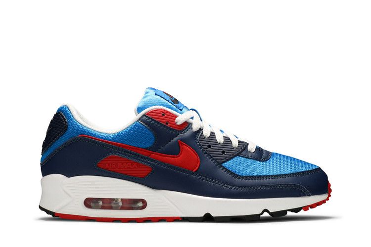 Кроссовки Nike Air Max 90 'Photo Blue University Red', синий — фото 2