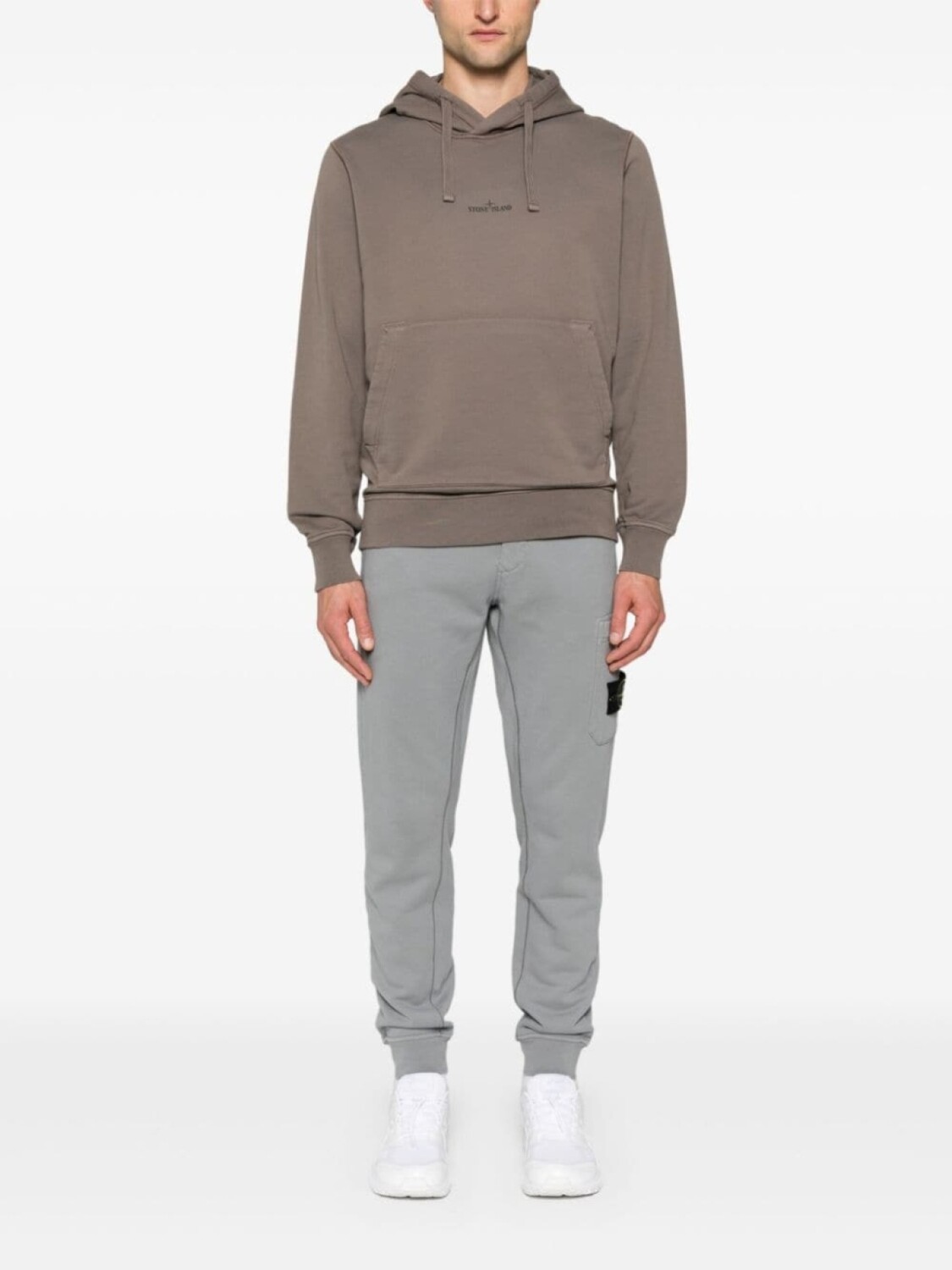 Stone Island хлопковая толстовка с логотипом, нейтральный цвет — фото 2