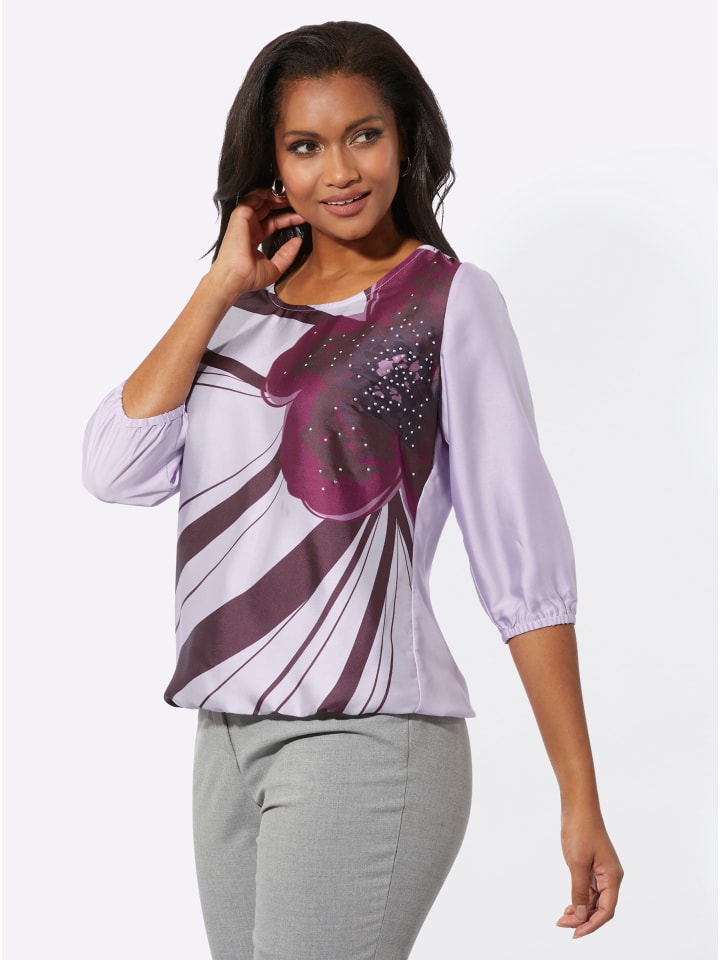 

Блузка без застежки с сиренево-бордовым принтом WITT WEIDEN