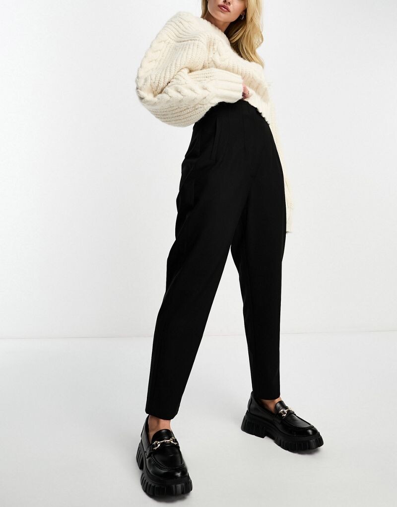 

Черные брюки со швами на талии ASOS DESIGN