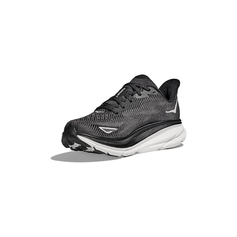 Hoka One Женские дорожные беговые кроссовки Clifton 9 - Черный/Белый