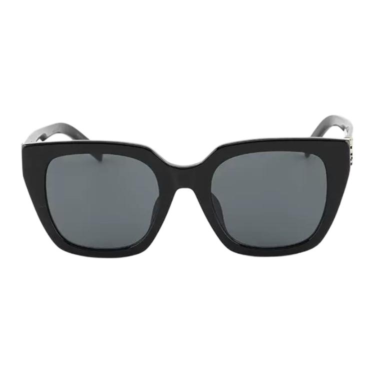 SAINT LAURENT Солнцезащитные очки с пластиковой оправой неправильной формы женские черные, Black — фото 3