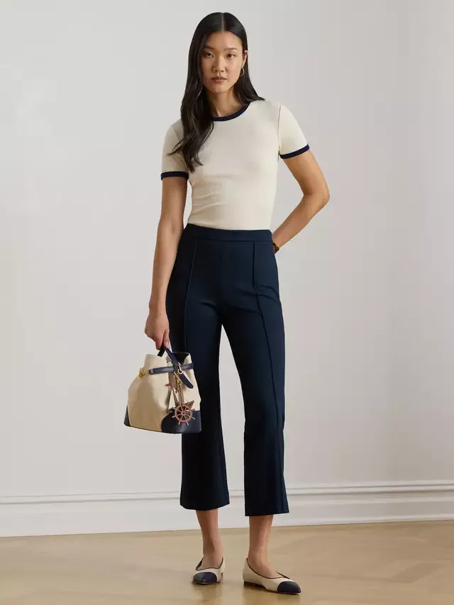Укороченные брюки-клеш Lauren Pintuck, темно-синие Ralph Lauren — фото 4
