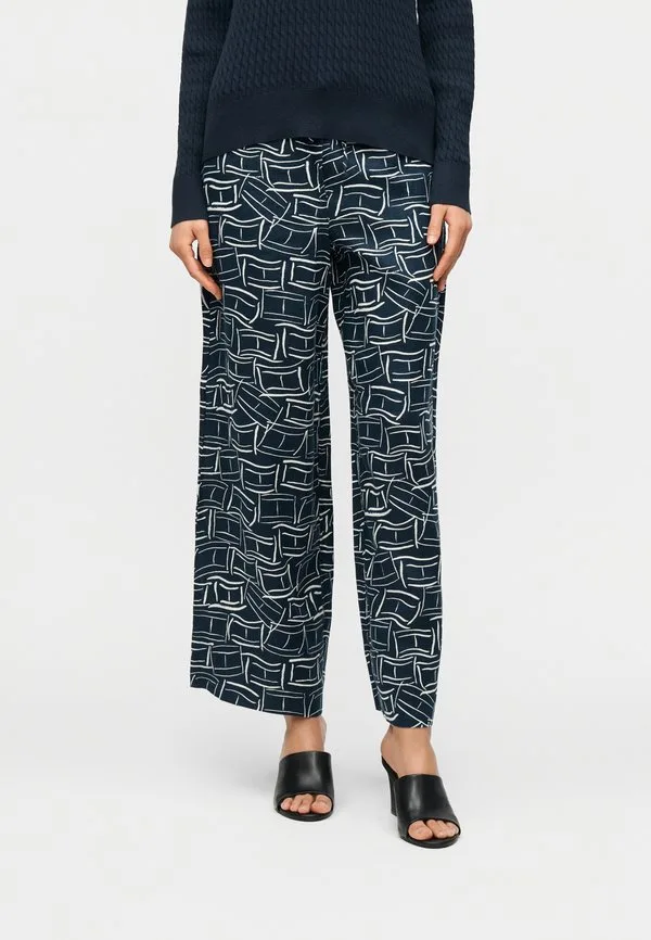 Свободные широкие брюки из чистого льна Tommy Hilfiger, Dark Night Navy