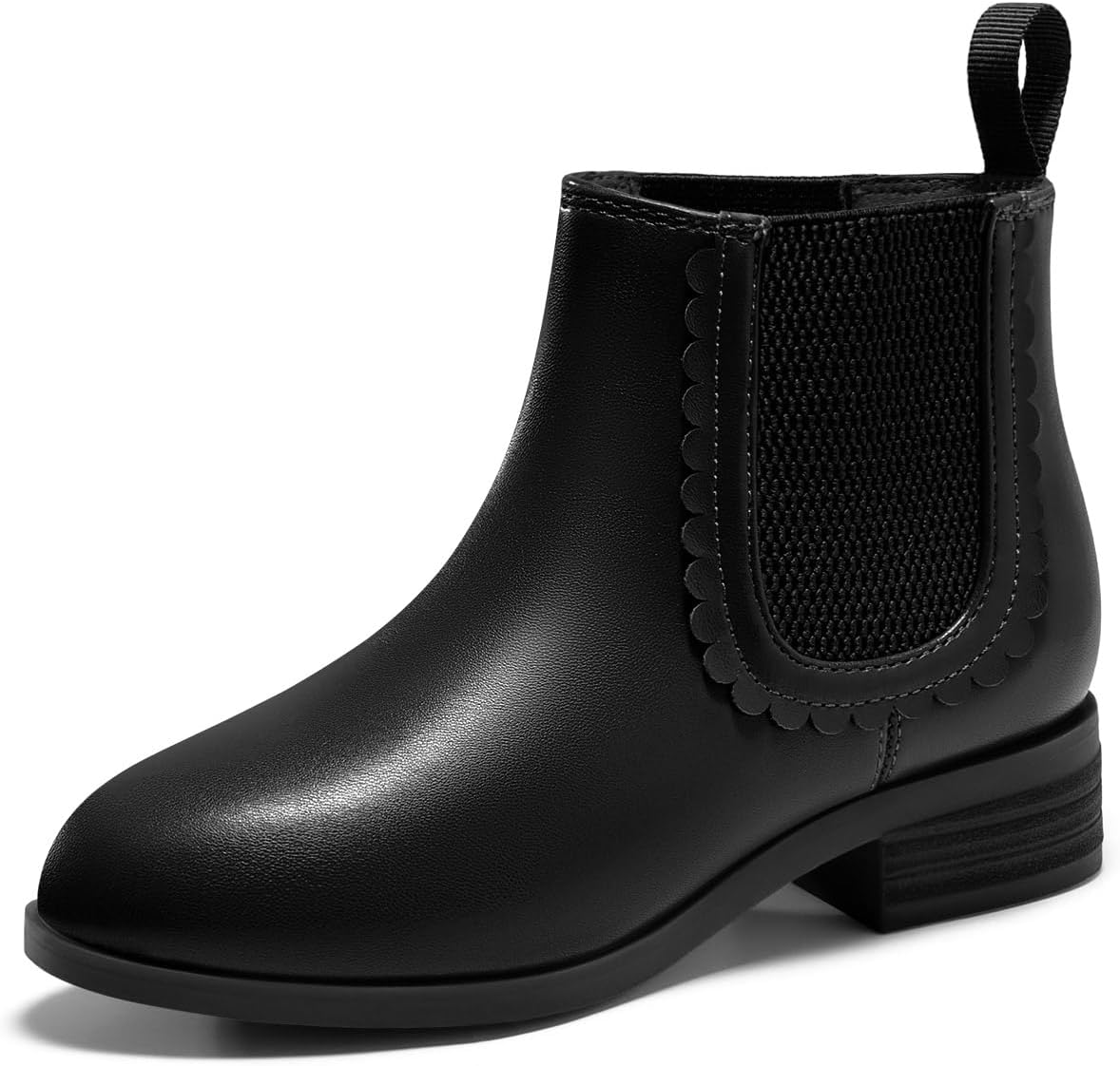 

Детские ботильоны Coutgo Girls Chelsea с низким массивным каблуком, на резинке, осенне-зимние, Black