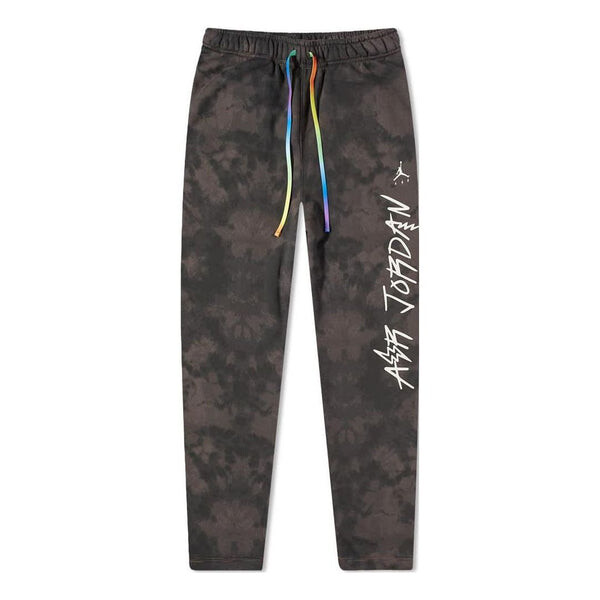 

Спортивные штаны Air Jordan Tie Dye Alphabet Lacing Fleece Sports Pants Men's Brown, черный