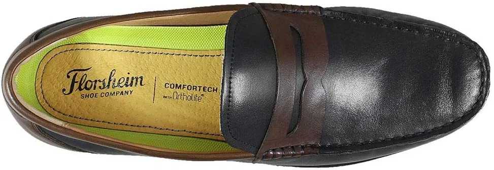 Лоферы с мыском Florsheim, черный с гладким коричневым — фото 2