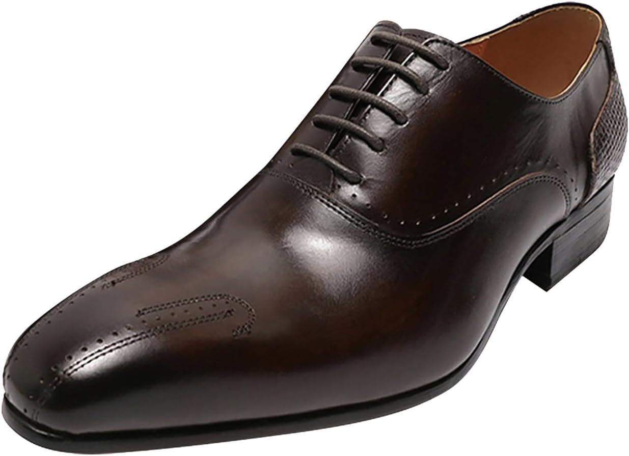 

Мужские оксфорды Santimon, формальная деловая и повседневная обувь для мужчин, кожаные дерби с крыльями, модные туксы, свадебные оксфорды, удобные широкие прогулочные туфли, коричневый