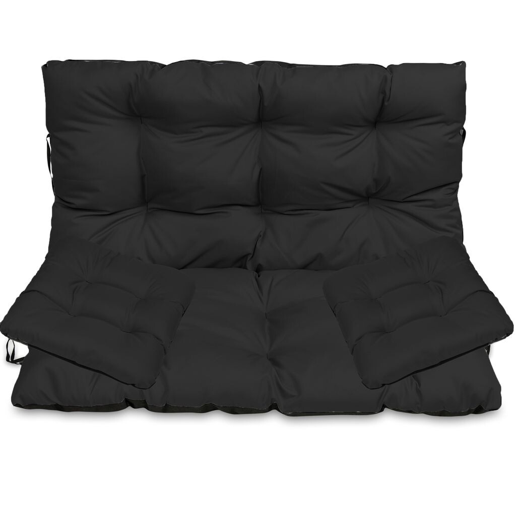 

Подушка сиденья Подушка скамейки Подушка скамейки - 120x50 см и спинка 120x60 см с комплектом подушек для стула 2 48x96 см - для улицы и для дома - черный SuperKissen24.