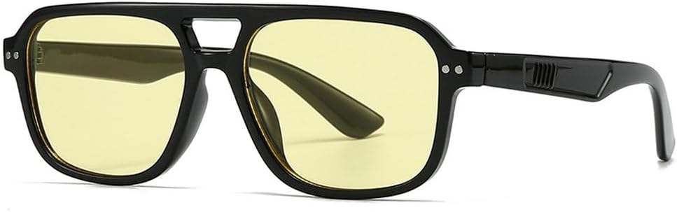 

Классические солнцезащитные очки для женщин и мужчин, роскошные винтажные солнцезащитные очки, популярные панк-очки, очки для вождения, защита от ультрафиолета UV400 TKKTLLT, Black Yellow