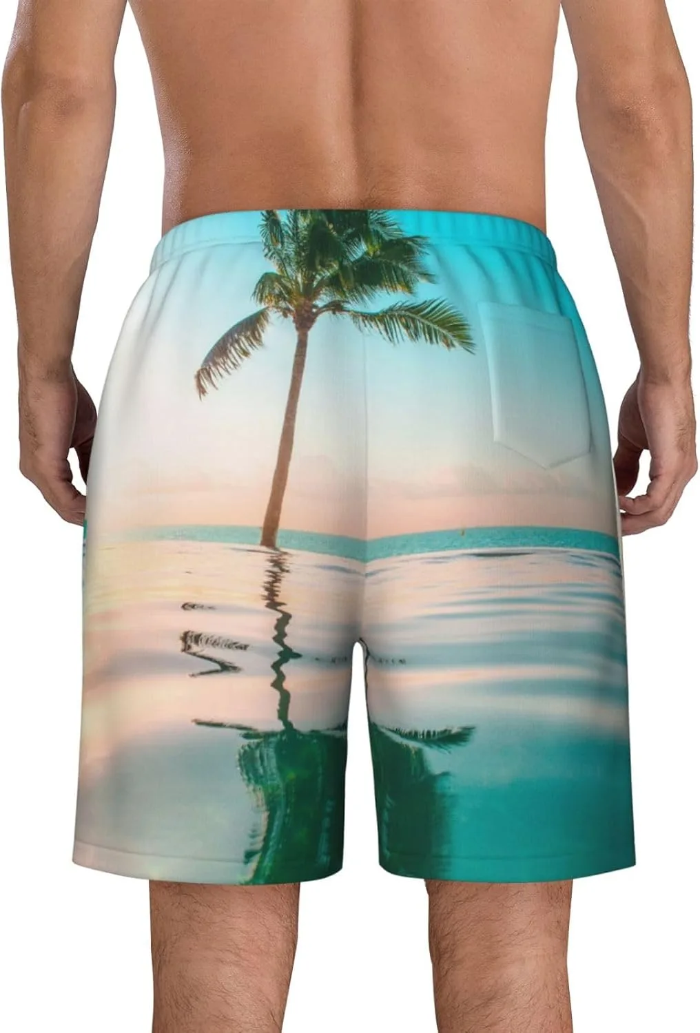 Мужские пляжные шорты Coconut Tree, мужские плавки, пляжные шорты с карманами, купальники Generic, черный — фото 4